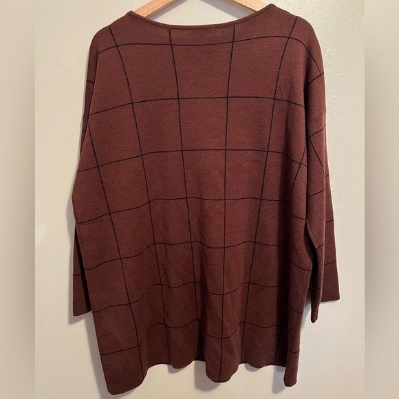 Eileen Fisher Brownstone Bateau Box Top Extra Fine Merino Wool Sweater NWT - Picture 9 of 12